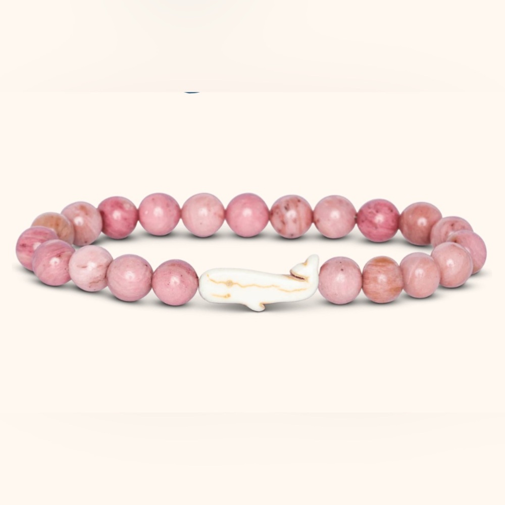 Brand New Unisex WHALE Tracking Beaded Bracelet in Color Pink Sands